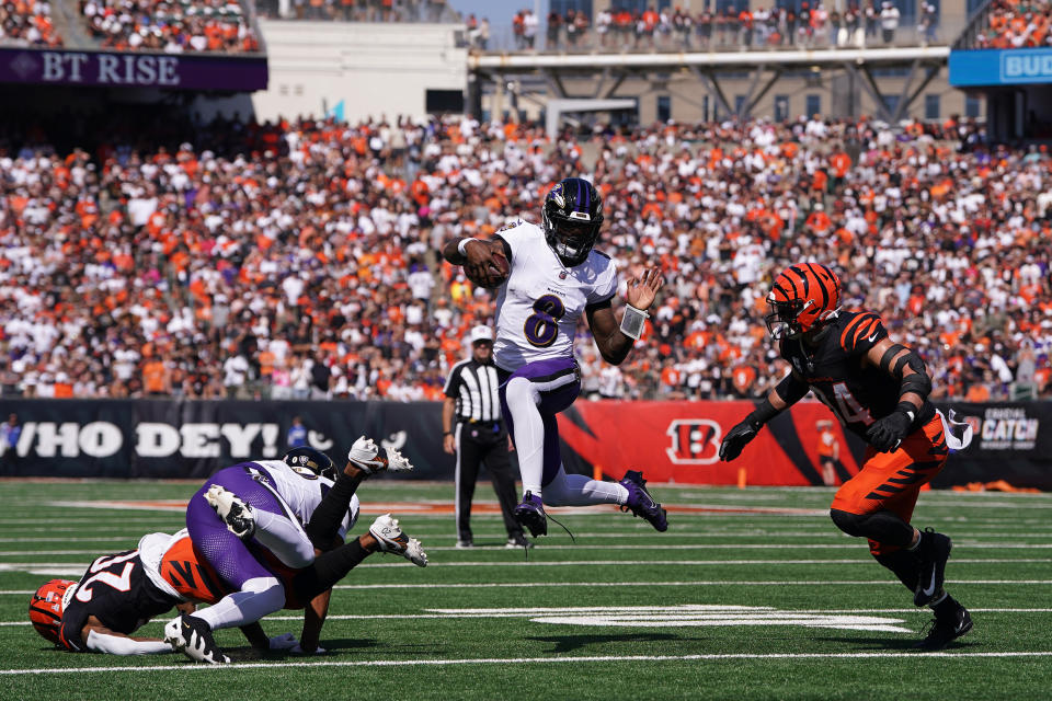 Lamar Jackson loves to play the Bengals. (Dylan Buell/Getty Images)