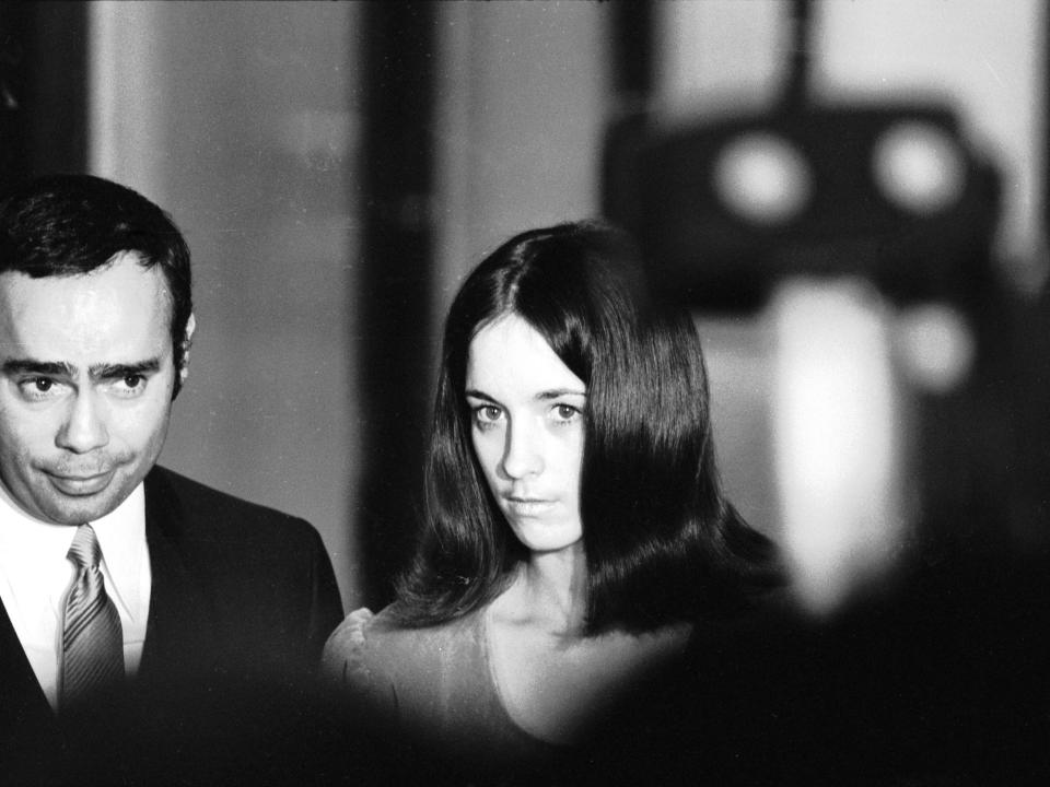 Susan Atkins outside court in 1969.