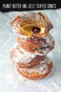 <p>These fried confections are lightly dusted with powdered sugar for even more sweetness. </p><p><strong>Get the recipe at <a rel="nofollow noopener" href="http://bakerbynature.com/bakery-style-peanut-butter-jelly-doughnuts/" target="_blank" data-ylk="slk:Baker by Nature;elm:context_link;itc:0;sec:content-canvas" class="link ">Baker by Nature</a>.</strong></p>