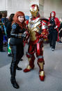 <p>Black Widow and Iron Man looking ready to avenge. (Photo: Getty Images)</p>