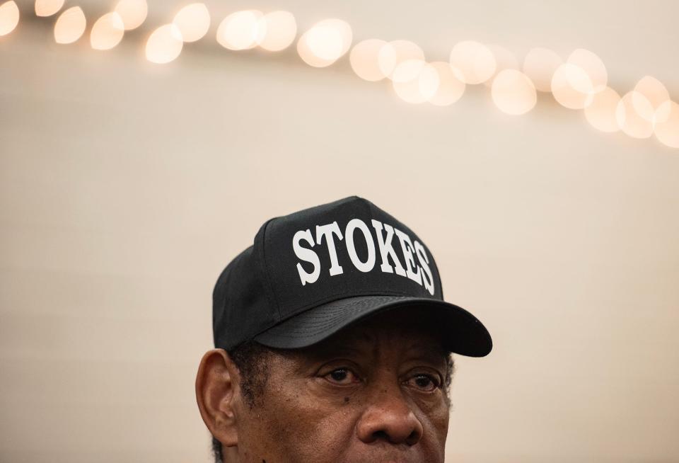 Ward 3 City Councilman Kenneth Stokes listens as Jackson Police Chief Joseph Wade speaks during his town hall at Medgar Evers Library in Jackson on Thursday. The meeting was held to discuss the expanding jurisdiction of the Capitol Police.