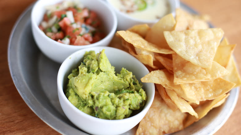 Homemade chips with dip 