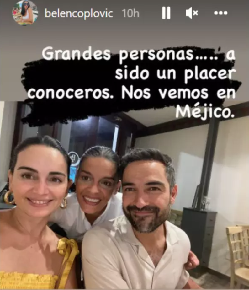 Belén Pascual/IG       Ana de la Reguera, Poncho Herrera y la chef Belén Pascual  