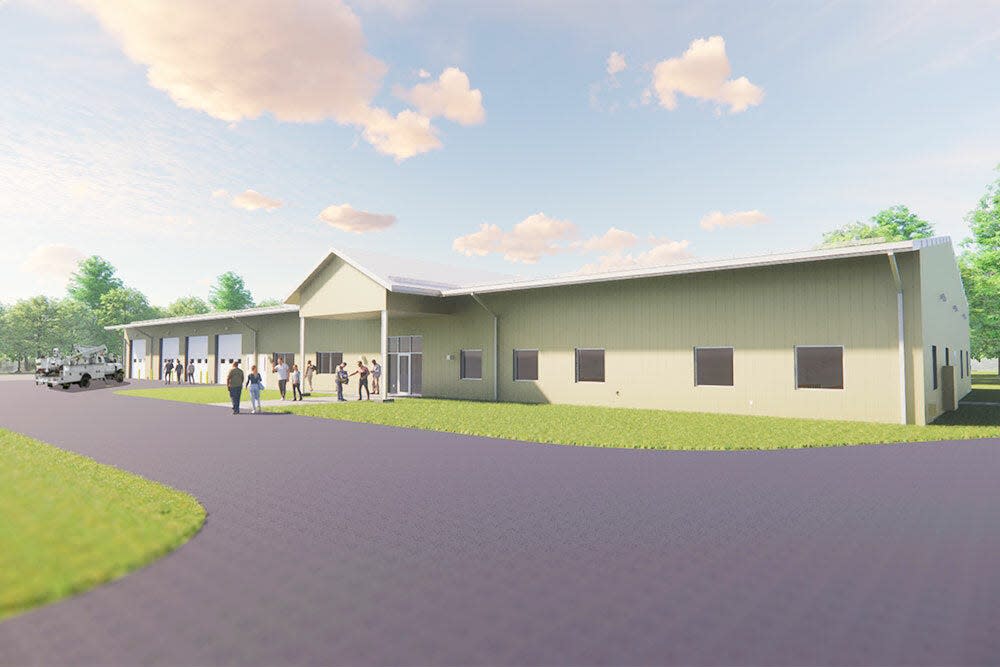 An artist rendering for the electrical distribution systems and agriculture building planned at Ozark Technical Community College's Richwood Valley campus.