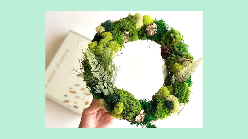 This moss wreath kit from NaturelyBox is great for home crafters.