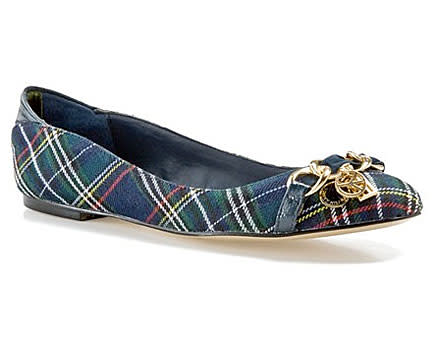 Plaid Embellished Flats