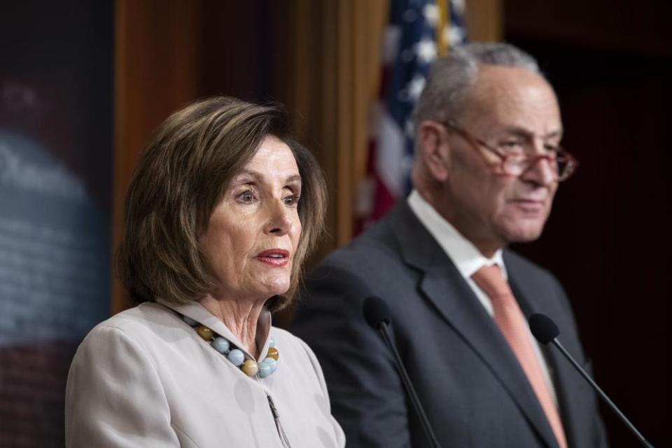 Nancy Pelosi and Chuck Schumer condemned the president’s behaviour.
