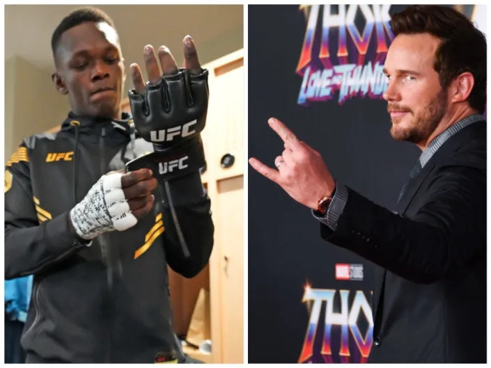 Israel Adesanya and Chris Pratt.