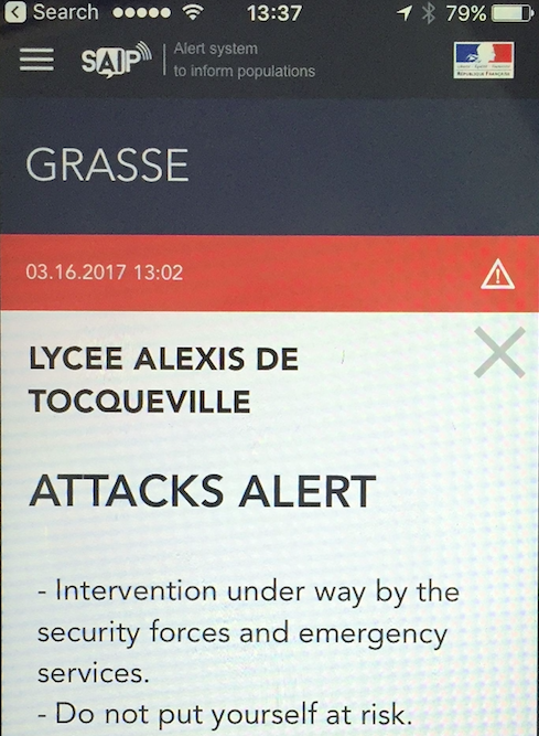 French police sent out mobile phone alerts following the shooting (Rex)