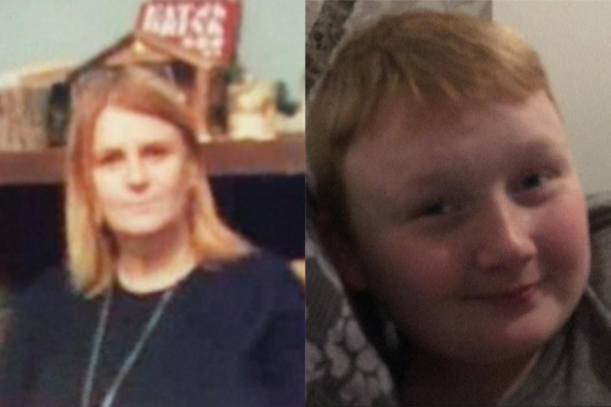 Anne Kerr, 50, and Joe Cairns, 14, who died in a crash on the M58.