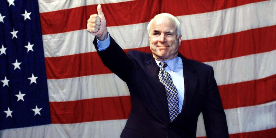 <p>Senator John McCain died Saturday at his home in Arizona. He was 81 and had been diagnosed with a malignant brain tumor in 2017. His daughter, Meghan McCain, <a rel="nofollow noopener" href="https://twitter.com/GMA/status/1033519711118680064" target="_blank" data-ylk="slk:issued a statement;elm:context_link;itc:0;sec:content-canvas" class="link ">issued a statement</a> shortly after his death, in which she said: "In this loss, and in this sorrow, I take comfort in this: John McCain, hero of the republic and to his little girl, wakes today to something more glorious than anything on this earth." The following 50 photos offer a glimpse of McCain's extraordinary life as a war hero, U.S. senator, and presidential candidate. </p>