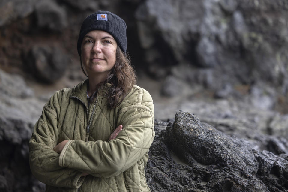 Britt Barquist poses for a photograph in Christchurch, New Zealand, Feb. 24, 2023. The Associated Press found a pattern of women working in Antarctica who said their claims of sexual harassment or assault had been minimized by their employers. The AP investigation came after the National Science Foundation published a report in 2022 in which 59% of women said they'd had a negative experience of harassment or assault while on the ice. (AP Photo/Peter Meecham)