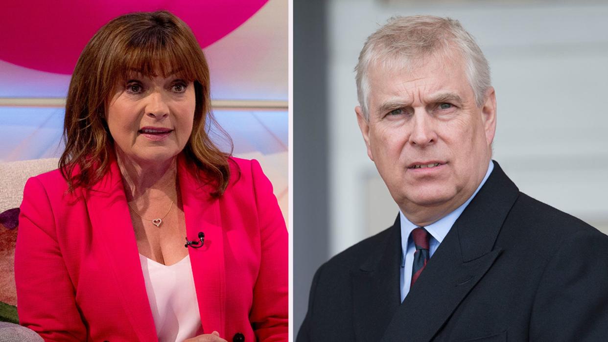 Lorraine Kelly, Prince Andrew split image