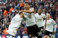 Britain Football Soccer - Crystal Palace v Manchester United - FA Cup Final - Wembley Stadium - 21/5/16 Manchester United's Jesse Lingard celebrates scoring their second goal Action Images via Reuters / Jason Cairnduff