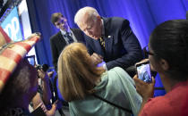 Former Vice President Joe Biden greets supporters during the South Carolina Democratic Convention in Columbia, S.C. (Tracy Glantz/The State via AP)