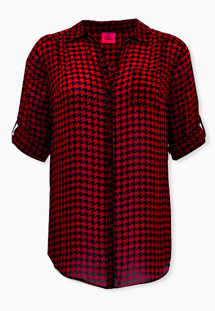 Red Plaid Sheer Chiffon Tunic (Photo via Torrid)