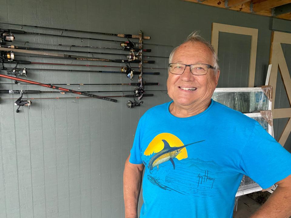 Al Hendrickson in his carport in Astor.