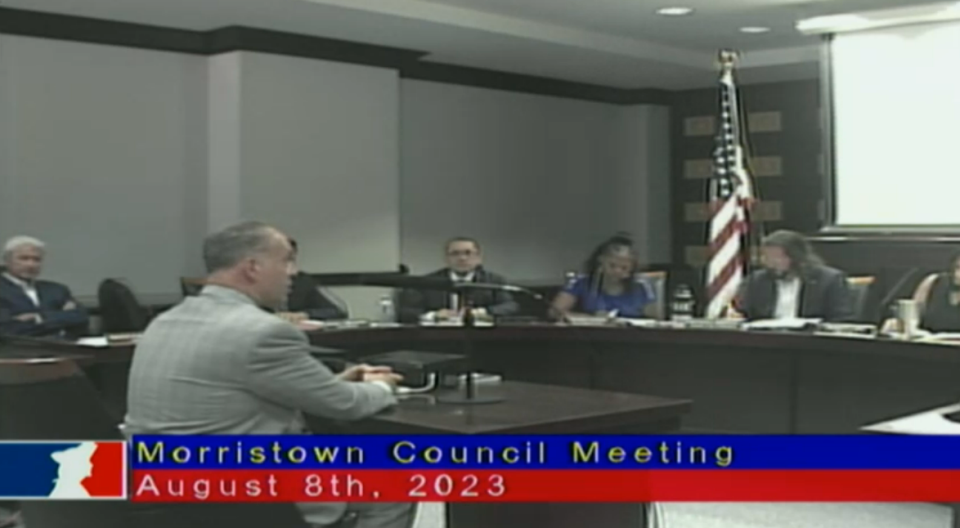 Morristown tax assessor Kevin Esposito provides an update on the town's revaluation process at the Town Council meeting Tuesday, Aug. 8, 2023.