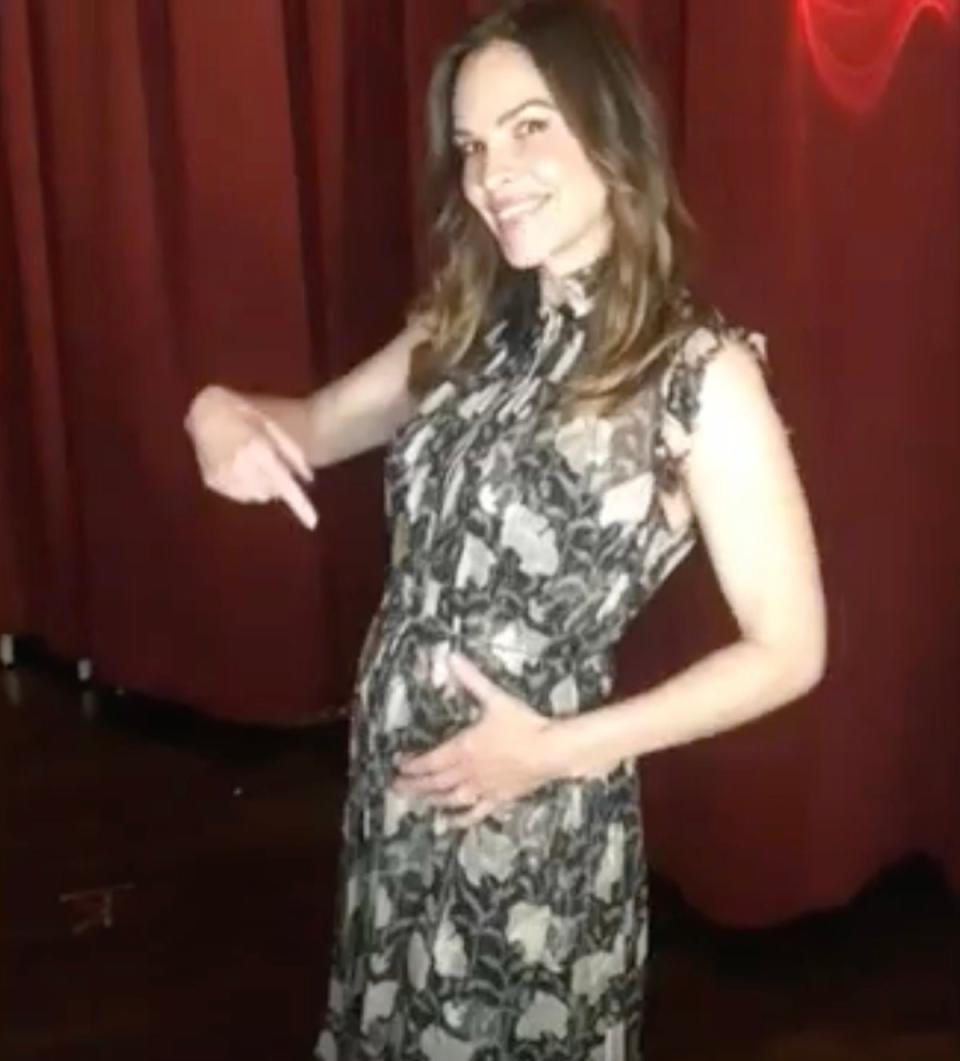 Swank announced her pregnancy at 48 last month (Hilary Swank/Instagram)