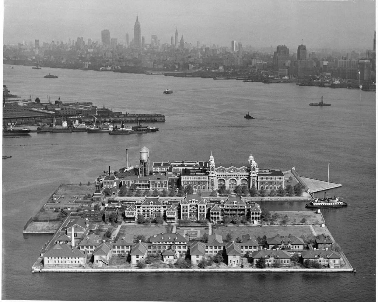 An air view of Ellis Island, in Upper New York Bay