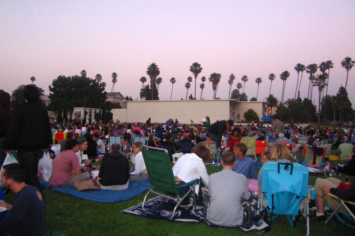 moviegoers at Hollywood Forever Cemetery