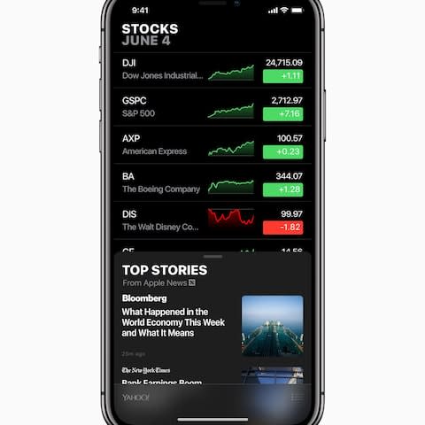 The Stocks app has been rebuilt. 