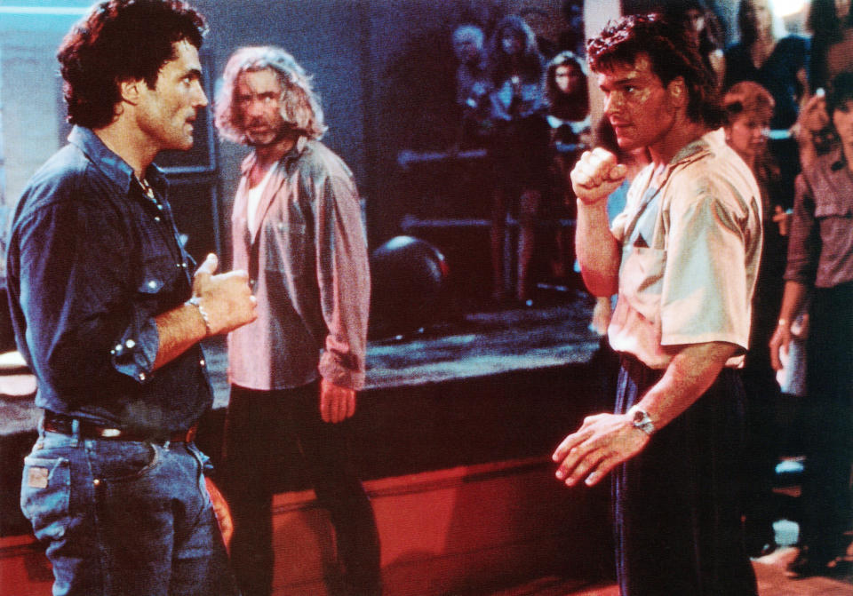 (L-R) Marshall Teague, Sam Elliott and Patrick Swayze in 1989’s ‘Road House’