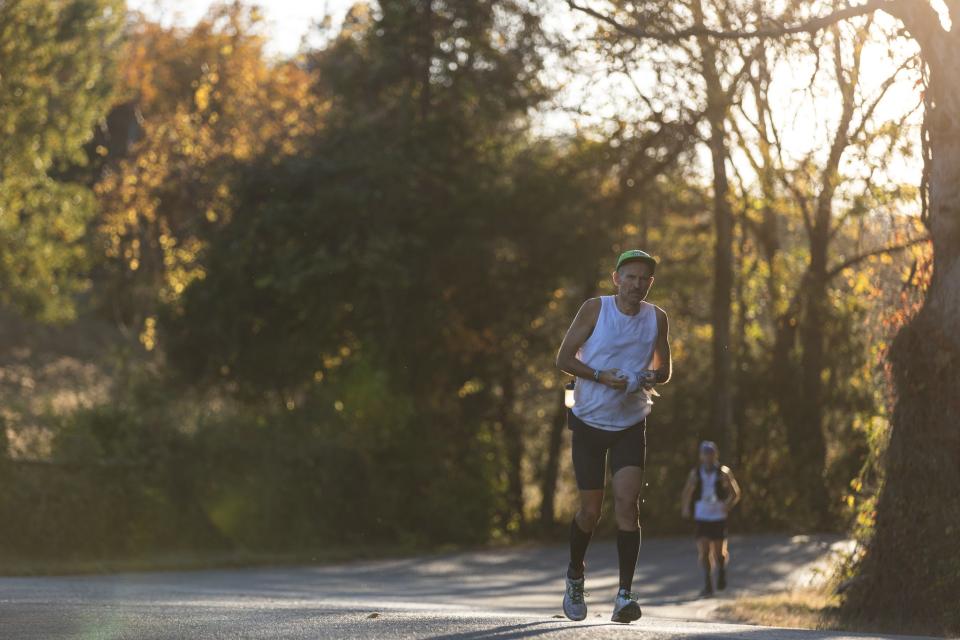 Harvey Lewis, a 47-year-old Cincinnati Public Schools teacher, ran 450 miles over the course of 108 hours at the Big Dog Backyard Ultramarathon.