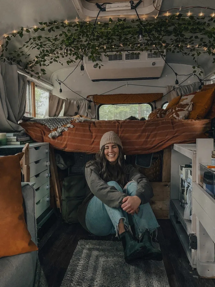 Heather Mclarry in her first school bus.