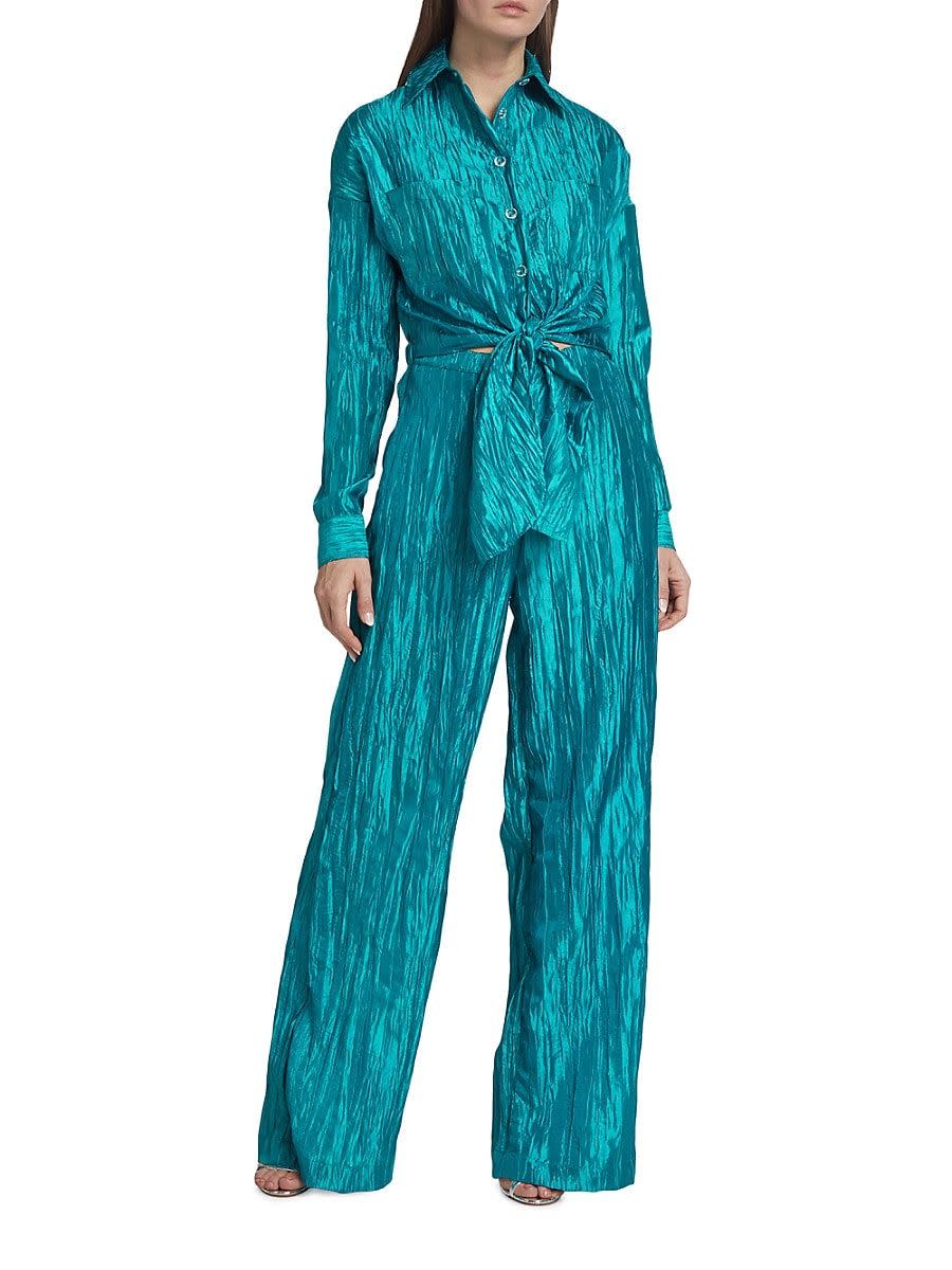 IZAYLA Women's Signature Tie Front Jumpsuit