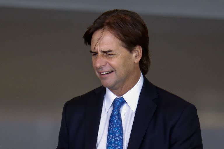 El presidente uruguayo, Luis Lacalle Pou, en Brasilia. (Sergio Lima / AFP)