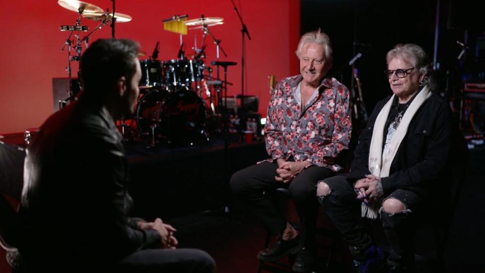 PHOTO: Air Supply members Graham Russell and Russell Hitchcock sit down with ABC News' Phil Lipof for an interview. (ABC News)
