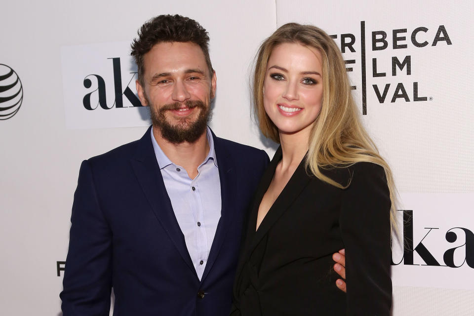 James Franco and Amber Heard at the 2015 premiere of The Adderall Diaries. Heard claims Johnny Depp was jealous of Franco