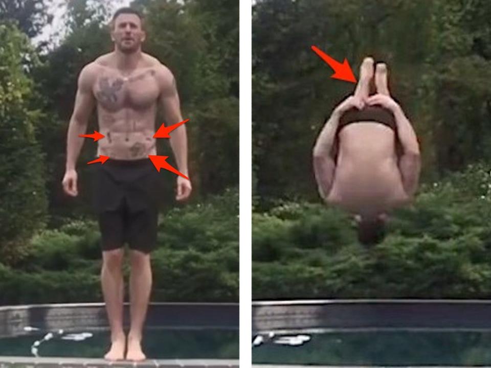 chris evans tattoos pool video 