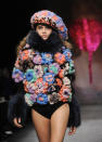The Sister by Sibling show featured oversized wooly jumpers, fur arm warmers and bobble hats.