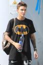 Newest Batwoman Ruby Rose wears a classic Batman T-shirt as she leaves the gym on Wednesday in West Hollywood.