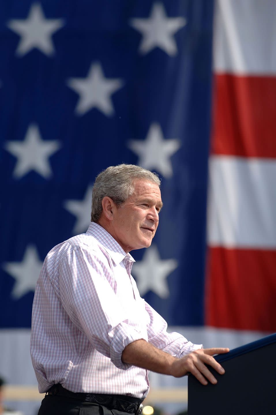 president bush visits west virginia on independence day