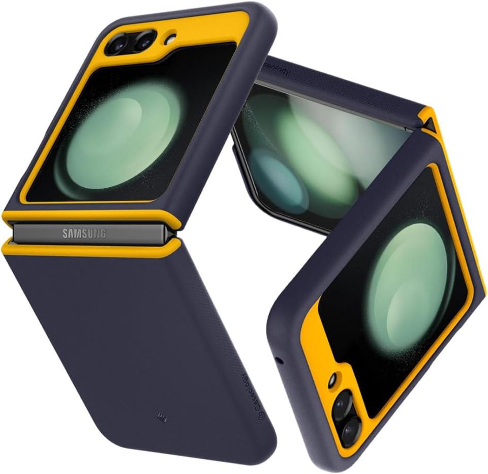 Caseology Nano Pop Silicone Case Compatible with Samsung Galaxy Z Flip 5 in blueberry navy.