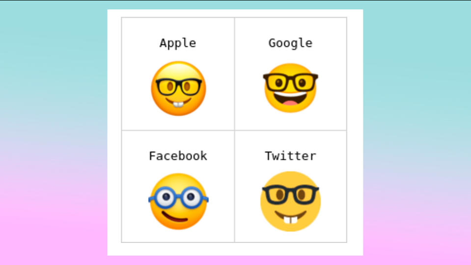 Apple nerd face emoji