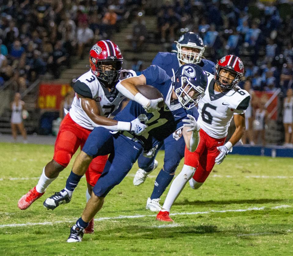 Redwood hosts Hanford in a non-league high school football game Friday, September 15, 2023