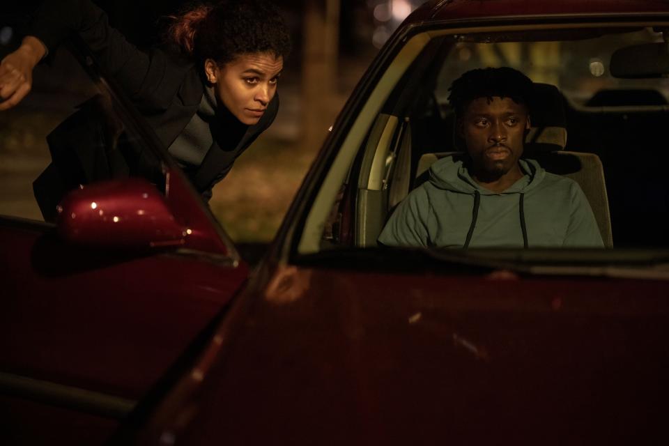 Zazie Beetz and Sheyi Cole in 'Full Circle'