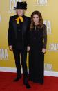 NASHVILLE, TN - NOVEMBER 01: Lisa Marie Presley (R) and Michael Lockwood attend the 46th annual CMA Awards at the Bridgestone Arena on November 1, 2012 in Nashville, Tennessee. (Photo by Jason Kempin/Getty Images)