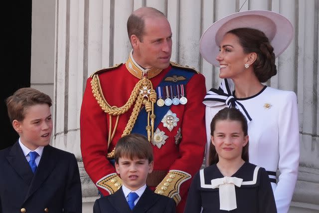 <p>Gareth Fuller/PA Images via Getty</p> The royal family at Trooping the Colour 2024