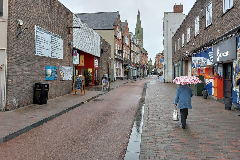 Silver Street on a wet and rainy May day