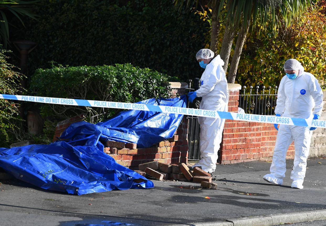 Police at the scene on Beechwood Avenue, Halewood, Merseyside. (Reach)