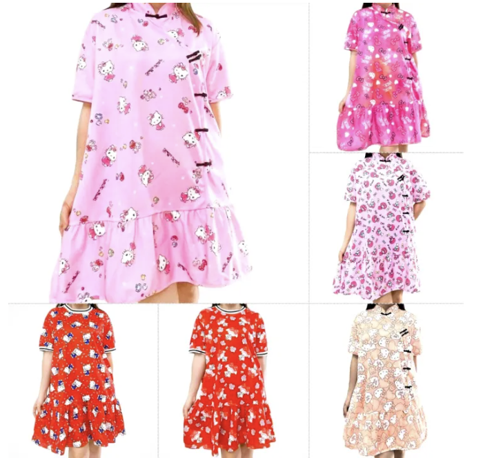 Dri Fit My Melody / Hello Kitty CNY 2024 Ladies Dress / Cheongsam / Qipao (Adult). PHOTO: Lazada