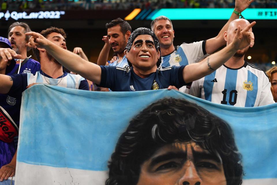 La hinchada argentina en Lusail