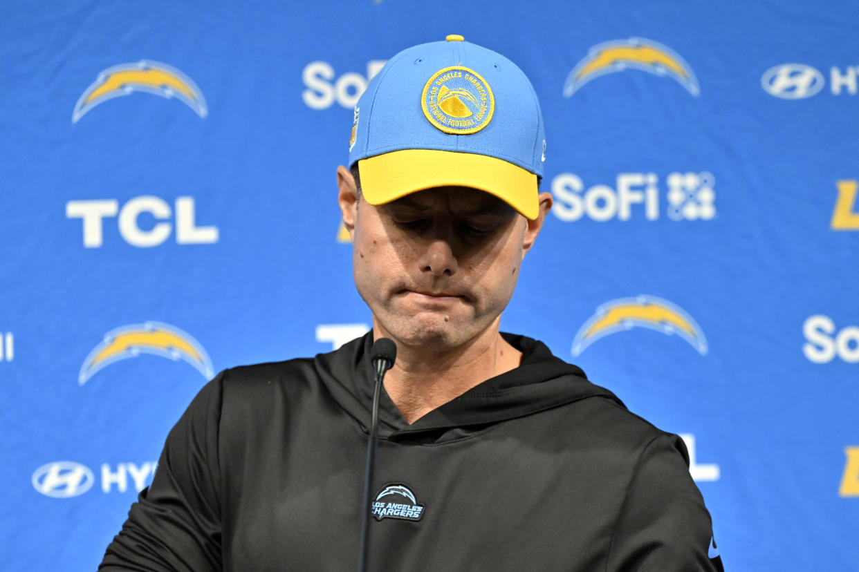 The Chargers have fired head coach Brandon Staley, who was 24-25 overall in just shy of three seasons. (AP Photo/David Becker)