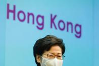 Hong Kong Chief Executive Carrie Lam speaks during a news conference over planned changes to the electoral system, in Hong Kong