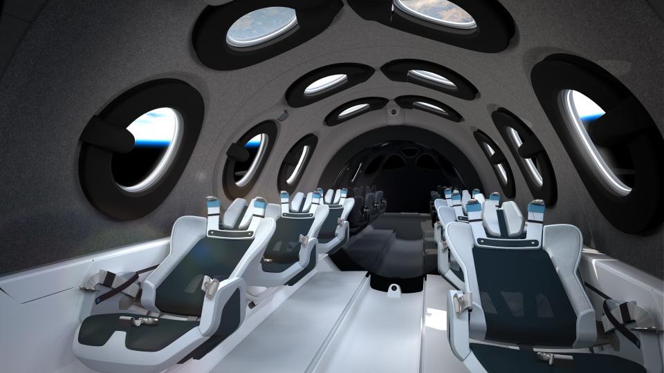 The interior of Virgin Galactic's spacecraft